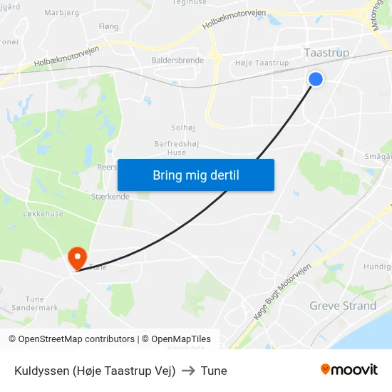 Kuldyssen (Høje Taastrup Vej) to Tune map