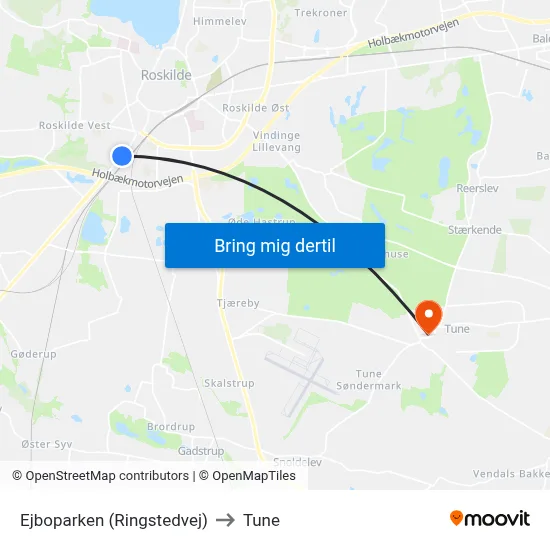 Ejboparken (Ringstedvej) to Tune map