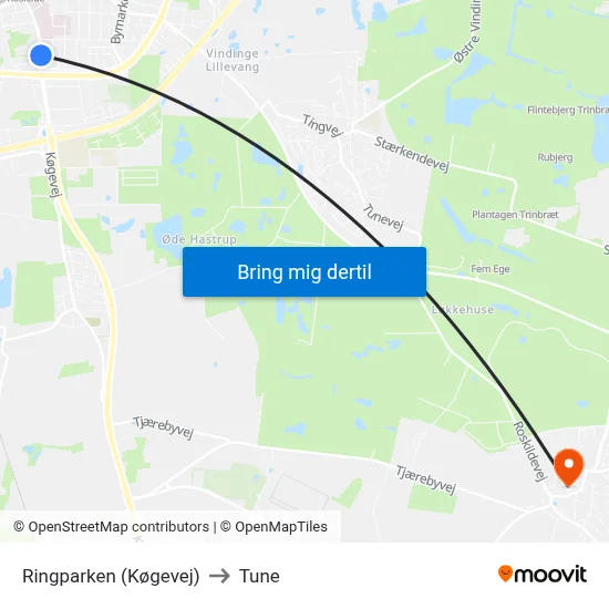 Ringparken (Køgevej) to Tune map