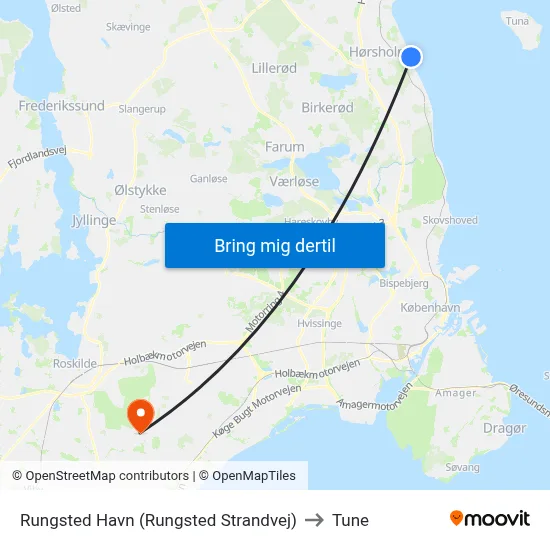 Rungsted Havn (Rungsted Strandvej) to Tune map