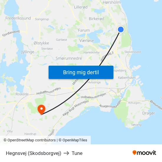Hegnsvej (Skodsborgvej) to Tune map