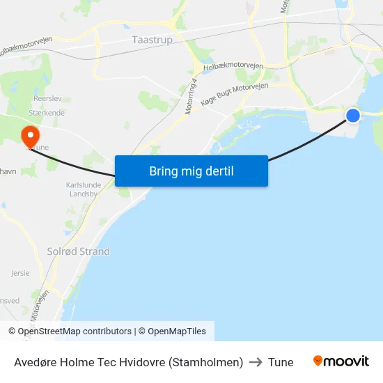 Avedøre Holme Tec Hvidovre (Stamholmen) to Tune map