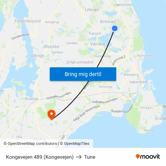 Kongevejen 489 (Kongevejen) to Tune map