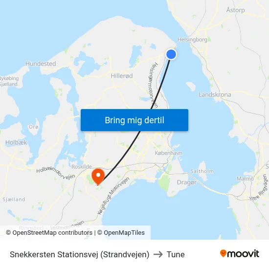 Snekkersten Stationsvej (Strandvejen) to Tune map