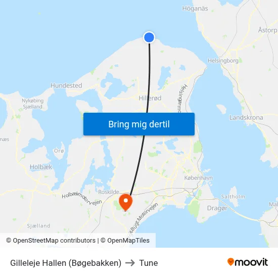 Gilleleje Hallen (Bøgebakken) to Tune map