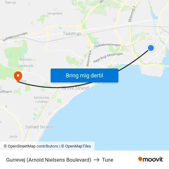 Gurrevej (Arnold Nielsens Boulevard) to Tune map