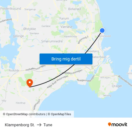 Klampenborg St. to Tune map