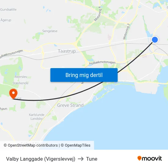 Valby Langgade (Vigerslevvej) to Tune map