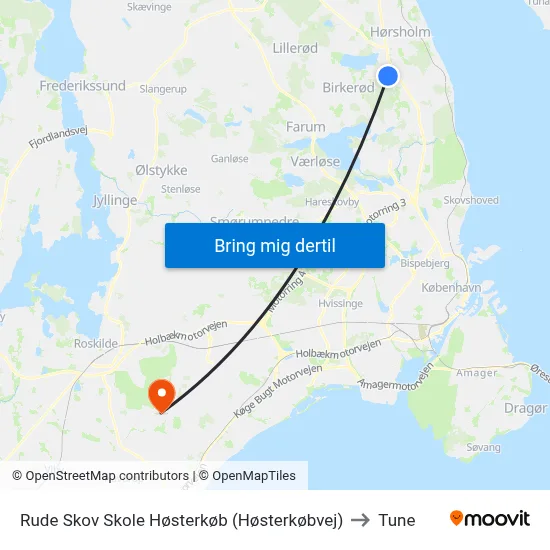 Rude Skov Skole Høsterkøb (Høsterkøbvej) to Tune map
