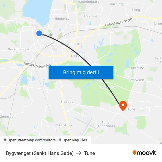 Bygvænget (Sankt Hans Gade) to Tune map
