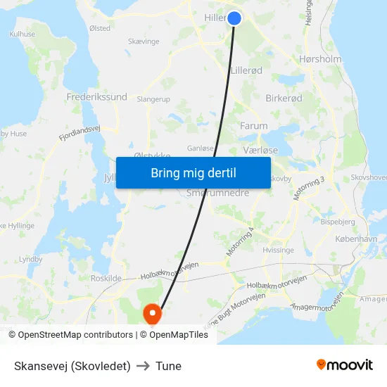 Skansevej (Skovledet) to Tune map