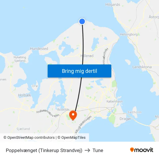 Poppelvænget (Tinkerup Strandvej) to Tune map