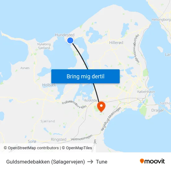 Guldsmedebakken (Sølagervejen) to Tune map