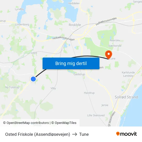 Osted Friskole (Assendløsevejen) to Tune map