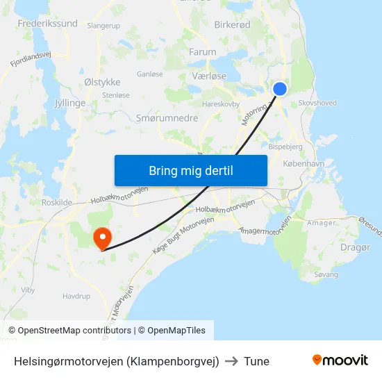 Helsingørmotorvejen (Klampenborgvej) to Tune map