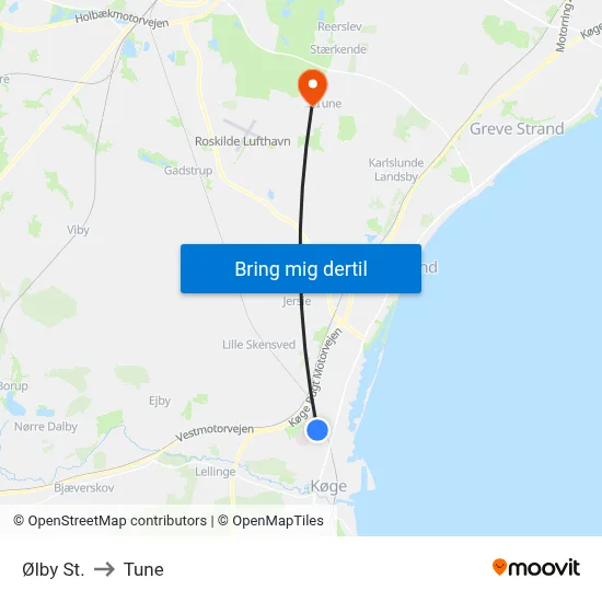 Ølby St. to Tune map