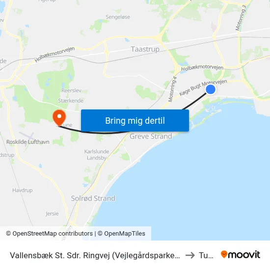 Vallensbæk St. Sdr. Ringvej (Vejlegårdsparken) to Tune map