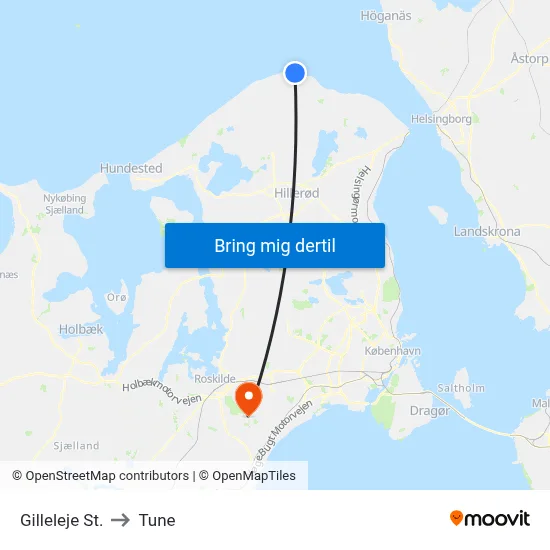 Gilleleje St. to Tune map