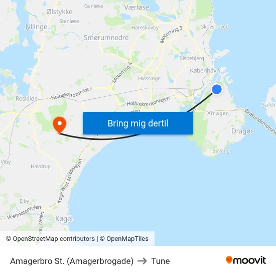 Amagerbro St. (Amagerbrogade) to Tune map