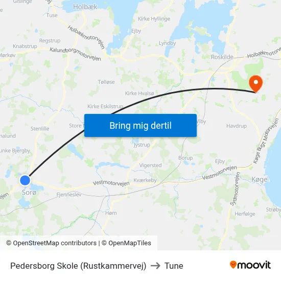 Pedersborg Skole (Rustkammervej) to Tune map