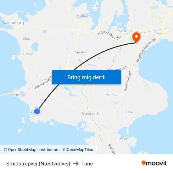 Smidstrupvej (Næstvedvej) to Tune map