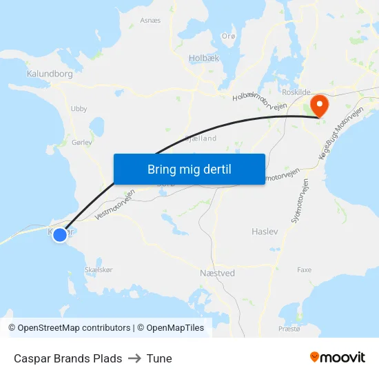 Caspar Brands Plads to Tune map