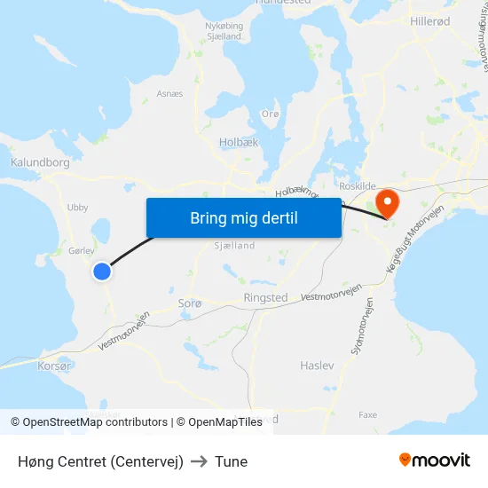 Høng Centret (Centervej) to Tune map