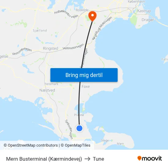 Mern Busterminal (Kærmindevej) to Tune map