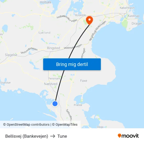 Bellisvej (Bankevejen) to Tune map