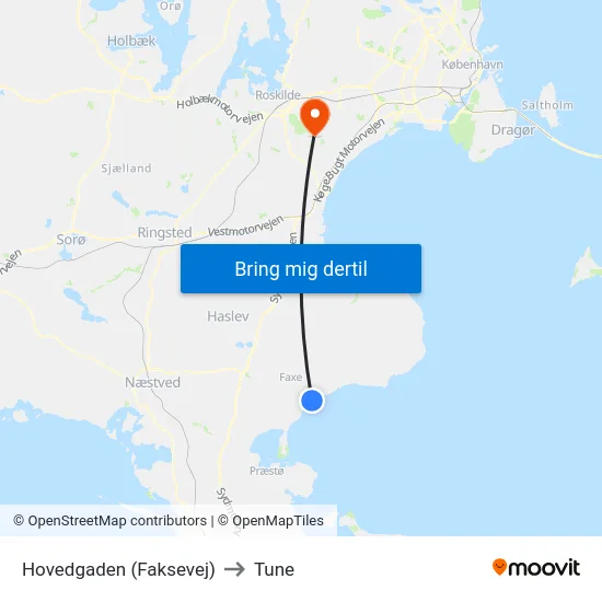 Hovedgaden (Faksevej) to Tune map
