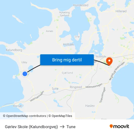 Gørlev Skole (Kalundborgvej) to Tune map