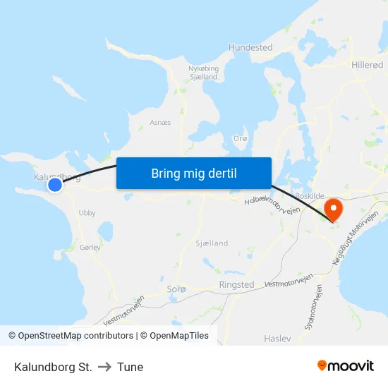 Kalundborg St. to Tune map