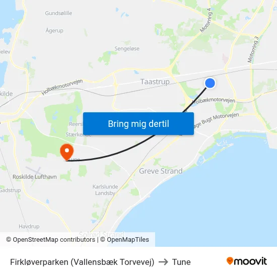 Firkløverparken (Vallensbæk Torvevej) to Tune map