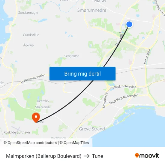 Malmparken (Ballerup Boulevard) to Tune map