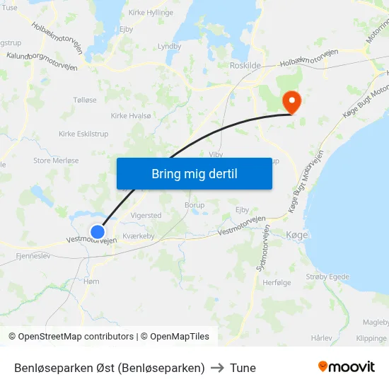 Benløseparken Øst (Benløseparken) to Tune map