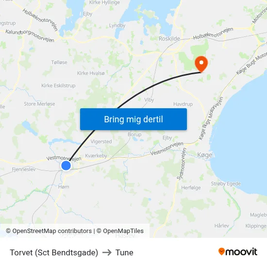 Torvet (Sct Bendtsgade) to Tune map