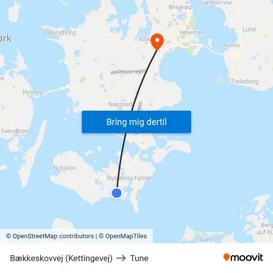 Bækkeskovvej (Kettingevej) to Tune map