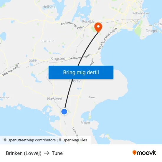 Brinken (Lovvej) to Tune map