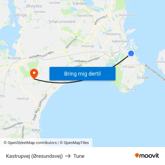 Kastrupvej (Øresundsvej) to Tune map
