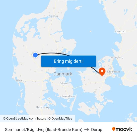 Seminariet/Bøgildvej (Ikast-Brande Kom) to Darup map