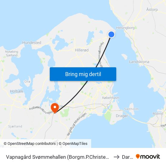 Vapnagård Svømmehallen (Borgm.P.Christensens Vej) to Darup map