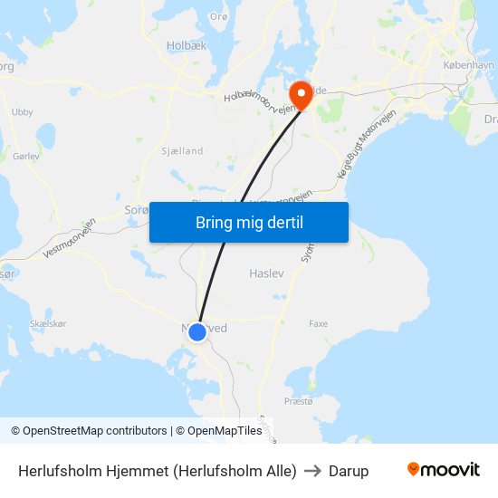 Herlufsholm Hjemmet (Herlufsholm Alle) to Darup map