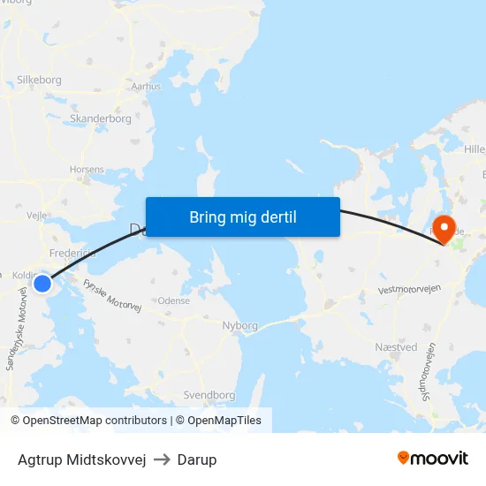 Agtrup Midtskovvej to Darup map