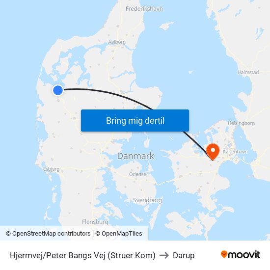 Hjermvej/Peter Bangs Vej (Struer Kom) to Darup map