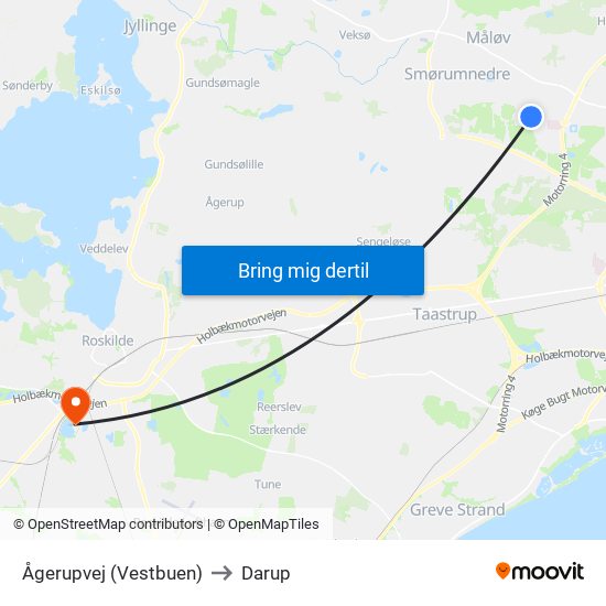 Ågerupvej (Vestbuen) to Darup map