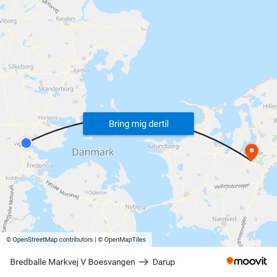 Bredballe Markvej V Boesvangen to Darup map