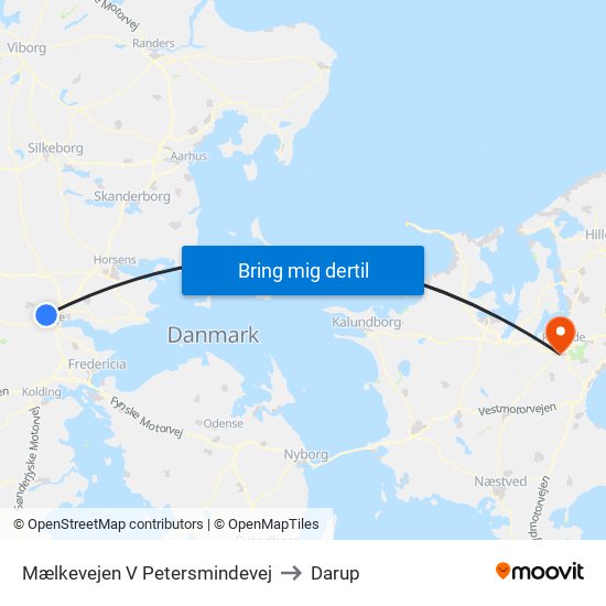 Mælkevejen V Petersmindevej to Darup map