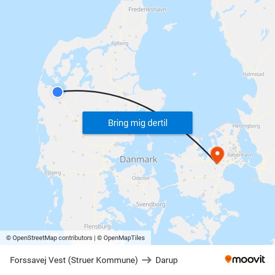 Forssavej Vest (Struer Kommune) to Darup map