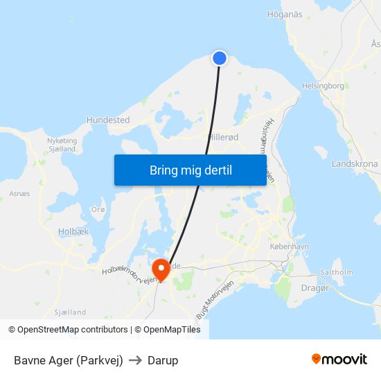 Bavne Ager (Parkvej) to Darup map