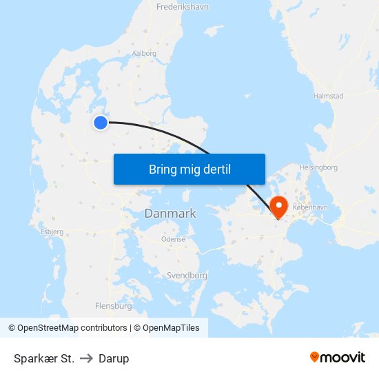 Sparkær St. to Darup map